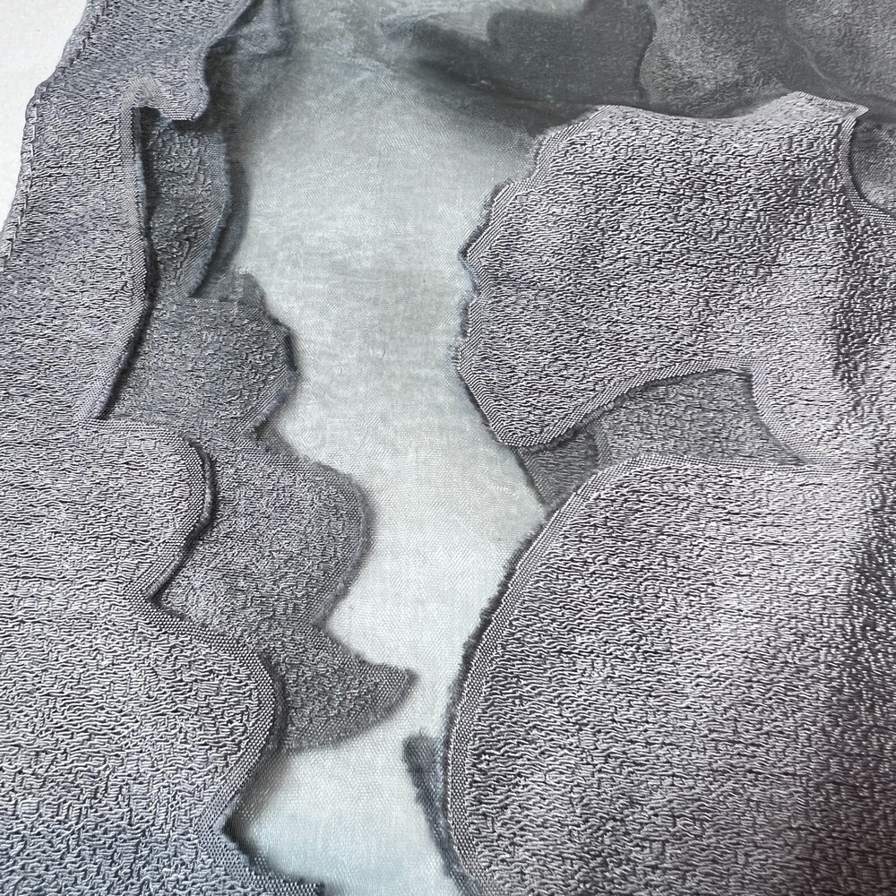 J.Jill Grey Nickel Floral Sheer Scarf One Size Lightweight Wrap  23" x 72" - Picture 4 of 10